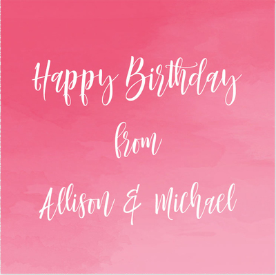Pink Ombre Square Gift Stickers